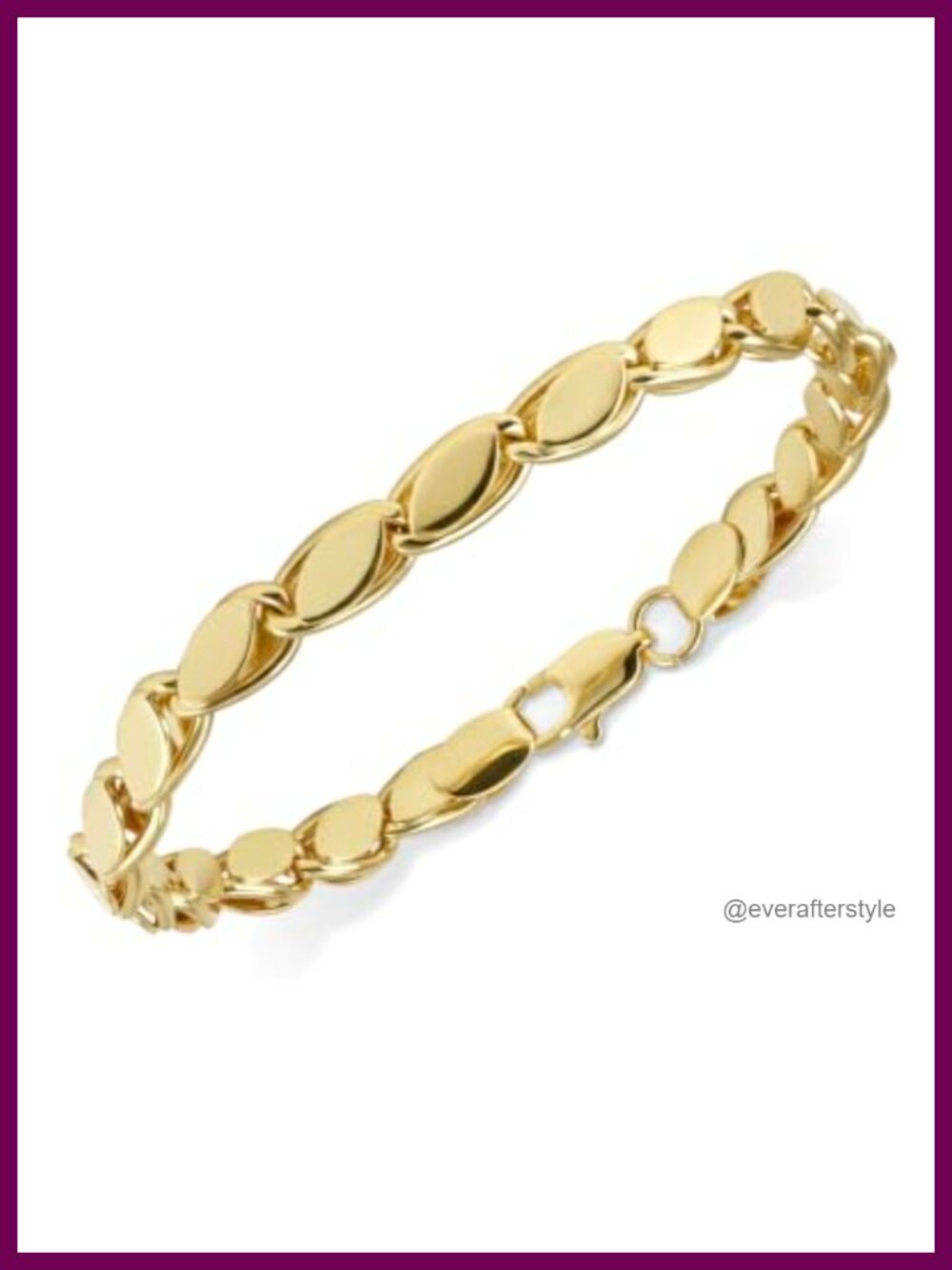 14k Gold Plated Olive Leaf Link Bracelet Adjustable Women's Jewelry